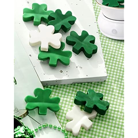 St. Patrick's Day Wax Melts Shamrock Lucky Charms Strong Scented Clovers Soy Wax Tarts Home Fragrance for St. Patty Day Bowl Fillers Decor Ireland Irish Women Men Gift 8 x 4.2 oz (NO MELTER) Cover