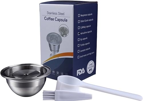 Miniatura 8 de GINSCO Coffee Capsule, Stainless Steel Reusable Vertuo Pods - Refillable Vertuoline Capsules Compatible with Nespresso Vertuoline GCA1, Delonghi