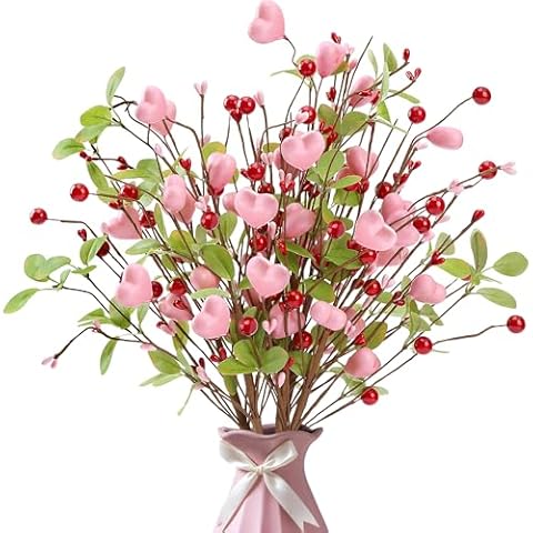 Sggvecsy Heart Shaped Berry Picks for Decor Cover
