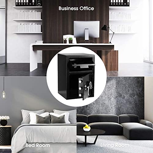 Intergreat Drop Safe With Drop Slot,2.5 Cub Depository Safe For Business, Large Deposit Money Security Safe Box With Digital Keypad And 4 Keys For Mail,Cash,Front Load #TOP1