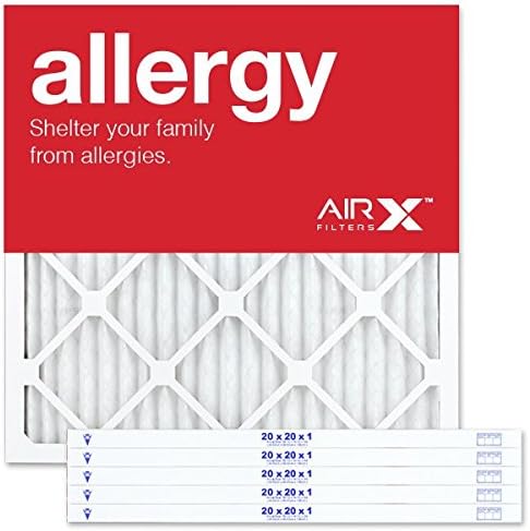 AIRx ALLERGY Premium MERV 11 Pleated Air Filter - Made in the USA - 6-Pack of Filters 20x20x1