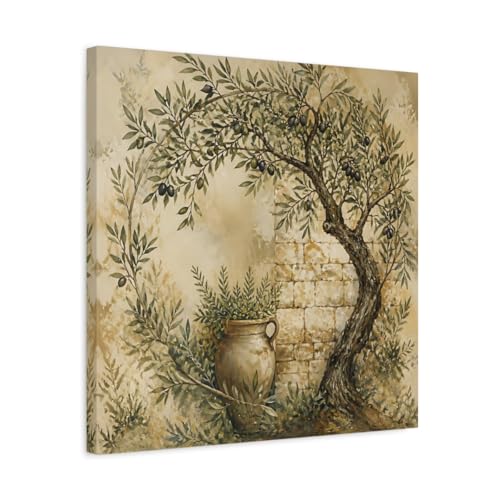 Tableau sur toile olivier de qualité galerie avec châssis épais 3cm pour salon élégant