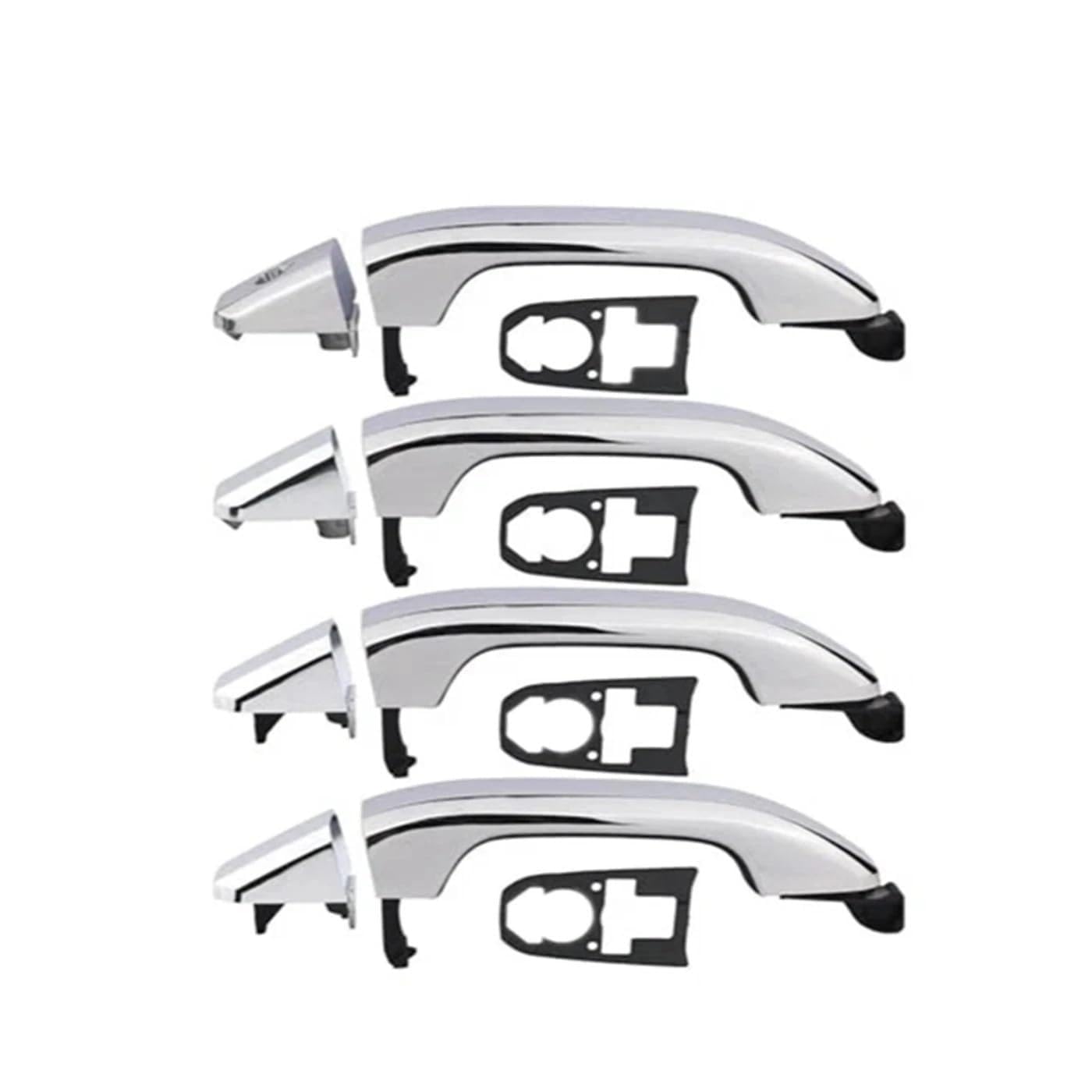 Jeiuvrao Rear Left Chrome Exterior Door Handle For Chevrolet Silverado Sierra(Rear Left)