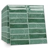 TOARTI 10 Stück Mintgrün mit Farbverlauf Fliesenaufkleber Metro Fliesen Selbstklebend fliesenaufkleber Küchenrückwand Fliesen Klebefliesen Fliesenfolie Selbstklebende Küche Bad 30 x 30cm