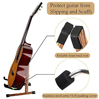 Support de sol en bois pour guitare, acoustique, électrique, cadre en A, pliable, réglable pour basse, violoncelle… - Les Beatles, Paul McCartney, John Lennon, RIngo Starr, George Harrison Support de sol en bois pour guitare, acoustique, électrique, cadre en A, pliable, réglable pour basse, violoncelle… – Image 3
