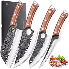 Brown-4PC Butcher Knife Set