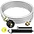 NQN 12FT Stainless Braided Propane Adapter Hose with Gauge, Propane Tank Hose Adapter 1lb to 20lb Converter for QCC1/Type1 Coleman Camp Stove, Buddy Heater, Tabletop Grill&More 1lb Portable Appliance
