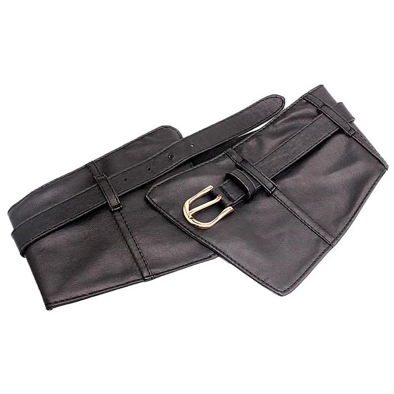 Pohullan Women Wide Waistband Travel And Shopping Coat Dress With Leather Belt Accessories2