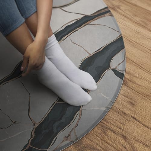 Tapis de sol vinyle ø130 cm anti-rayure solution pour protéger parquet de salon