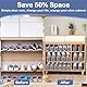 FAMKEEP 10 Stück Einstellbare Schuhregale, Schuhhalter Set,3 Höhenverstellbar Abnehmbar, Platzsparend, rutschfest,Kunststoff (Grau)