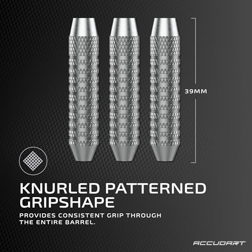 Accudart Steel Tip Dart Set 1.0 - Nickel Plated Steel Barrel - Knurled Patterned Grip - Polycarbonate Shafts - Standard Shape Flights - Thumbnail 5