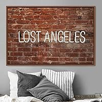 Framed Canvas Wall Art Illuminated Words 3D Industrial Inspirational Multicolor Neon Pop Art Quotes Typography Urban - 16x24 inches