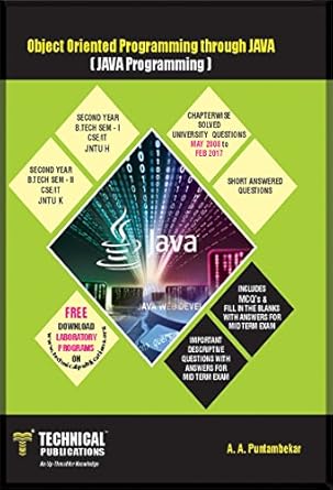 Object Oriented Programming through JAVA for JNTU-H K (II-I / II-II CSE ...