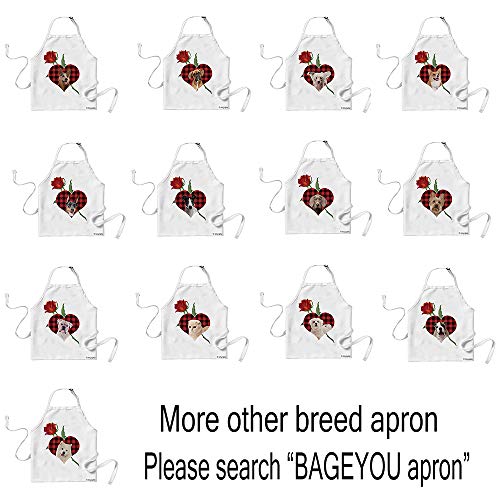 Bageyou Love For You Dog Apron Lovely Pekingese Buffalo Check Plaid Rose 29X34 Inch #TOP1