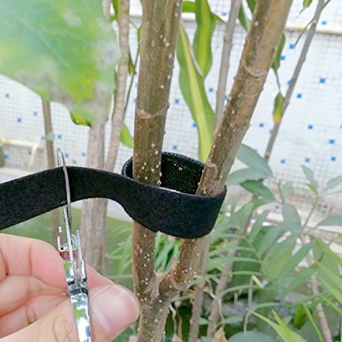 Saisn Reusable Fastening Tape Cable Ties 3/4 Inch Double Side Hook Roll (5 Yard, Black Upgraded Version) #TOP6