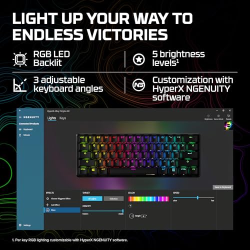 Image of Hyperx Alloy Origins 60 - USB-C Mechanical Gaming Keyboard - Ultra Compact 60% Form Factor - (Aqua Switch) - Double Shot Pbt Keycaps - RGB Led Backlit - Ngenuity Software Compatible (56R61AA#ABA)