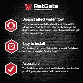 RatGate: 4" (110mm) stainless steel rat flap/barrier/blocker for clay, plastic and cast iron drainage pipes! Keep rats out of your property!