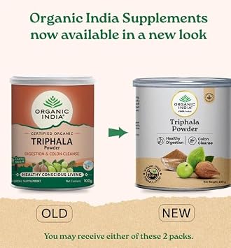 India-organic's Triphala Powder for Digestive Health Support, Natural Colon Cleanse Supplement, 100 Gram, Pack of 2