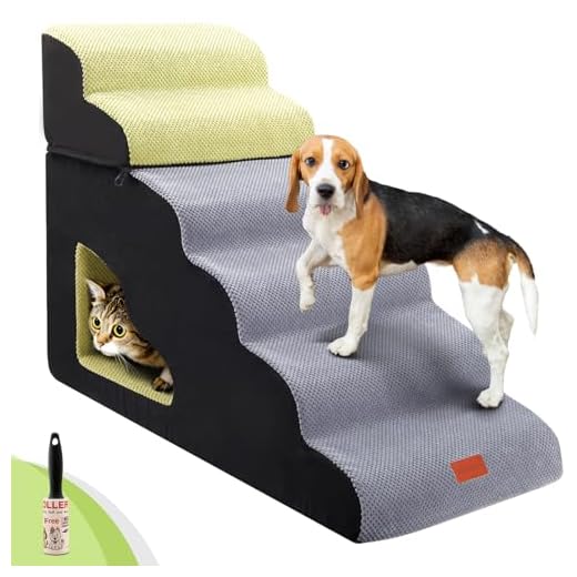 LOOBANI Dog Stairs for High Bed, 30 in Height 6 Steps Soft Foam Spliced Dog Steps for Bed, Non-Slip Sturdy Pet Stairs, Dog Ramp for Small Dog, Older Pets, Grey 6 Tiers