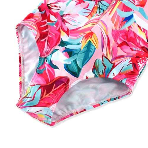 Image of Girls Swimsuits One Pieces Long Sleeve Swimwear UPF50+ Toddler Kids Zipper Sun Protection Bathing Suits Sizes 2-12