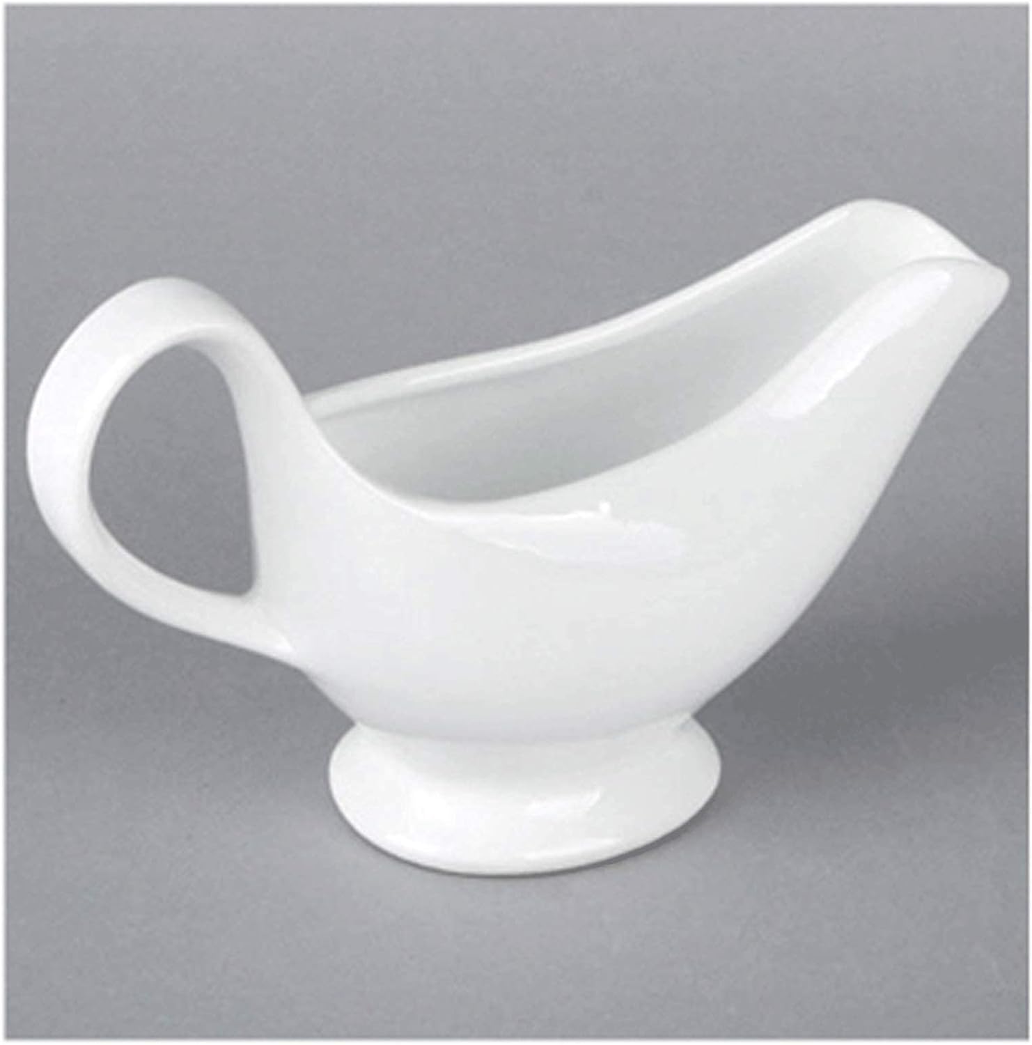 Ceramic Gravy Boat, Simple Sauce Boat Creamer Jar Suitable for Soup, Cream Gravy Sauce Black Pepper Sauce 3oz/5oz/8oz Milk Jug (Size: Medium) (S)