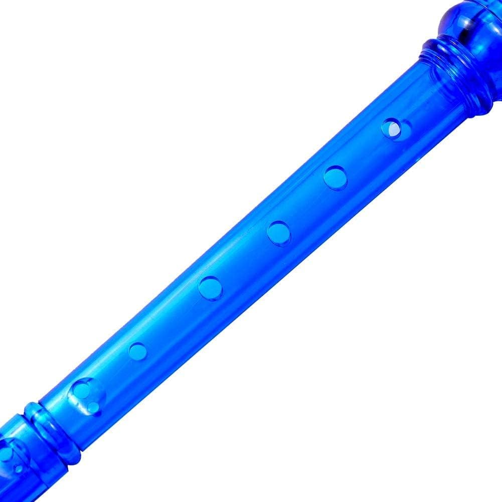 8Bees Descant Soprano Recorder 8 Hole with Cleaning Rod,Basic Musical Instrument for School Student (Translucent Blue)