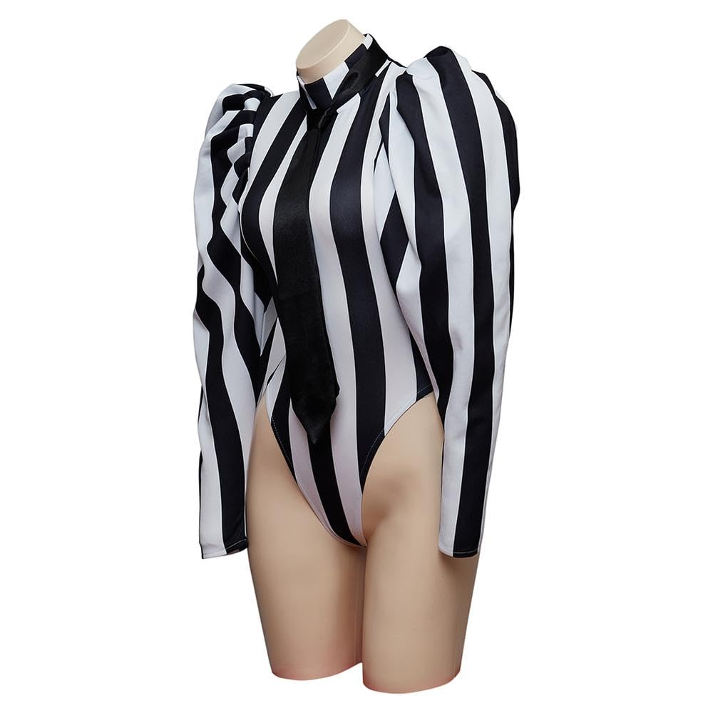VEECOOCOS Beetle Bombshell Costume Donna Sexy Nero Bianco A Righe Body