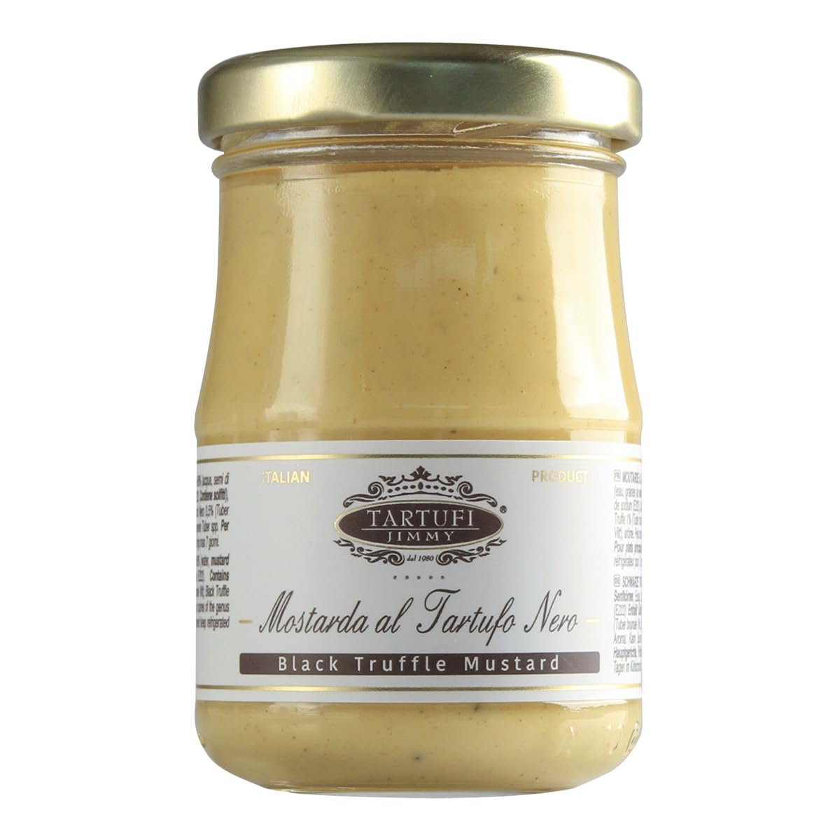 Moutarde à la Truffe Noire 100g | Sauce Gourmet Italienne au Truffe Noire – Condiment Raffiné pour Viande, Fromage, Sandwichs et Antipasti