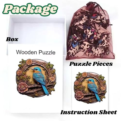 Image of MONKEYTAIL Whimsy Wooden Jigsaw Puzzle for Adults & Teens - Laser-Cut Pieces, 3D Puzzle Box as Birthday Gift for Boys & Girls - Brain Teaser, Home Decor & Family Game (TRTE, Size: Large)