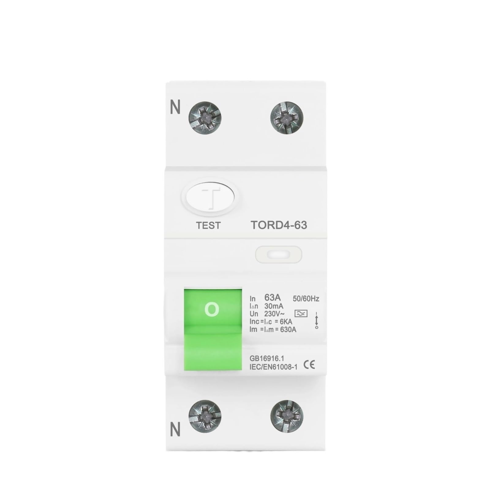 TYEXCZARF Type A 2P 16A 40A 63A 6KA Current Circuit Breaker 30ma 300ma Differential Circuit Breaker(16A)