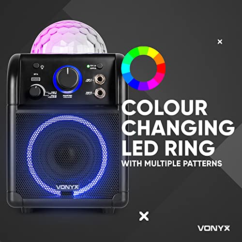 Vonyx SBS55B karaoke set met Bluetooth, 2 microfoons, lichteffecten en ingebouwde accu - Image 3