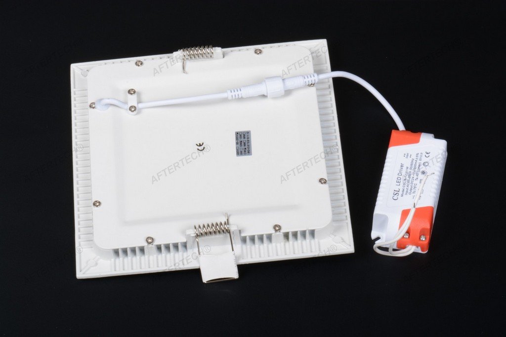 Aftertech Downlight LED QSL 16w CARRÉ FIN BLANC FROID 5500k 200x200mm