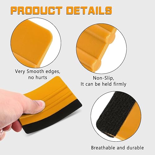 Miniatura 5 de Escobilla de fieltro de plástico, escobilla de fieltro para vinilo, herramienta aplicadora de vinilo de 4 pulgadas para envoltura de vinilo de