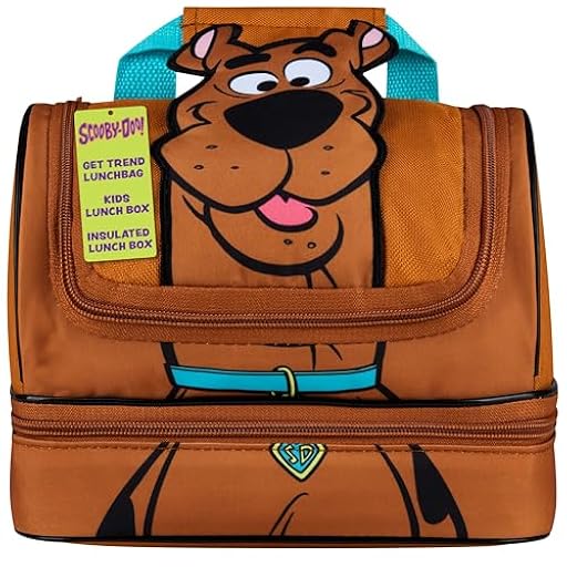 Get Trend Scooby Doo Bolsa Termica Porta Alimentos Infantil Bolsa Almuerzo con Compartimentos Nevera Bolso para Escuela Picnic Viajar (Marrón Scooby Doo) | Ya disponible en tu tienda friki favorita! En mundofriki.es!