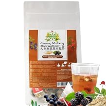 SIFANGDA Ginseng Mulberry Black Wolfberry Tea 100g5g x 20P, Fruit &Herbal Blend, Individual Teabags