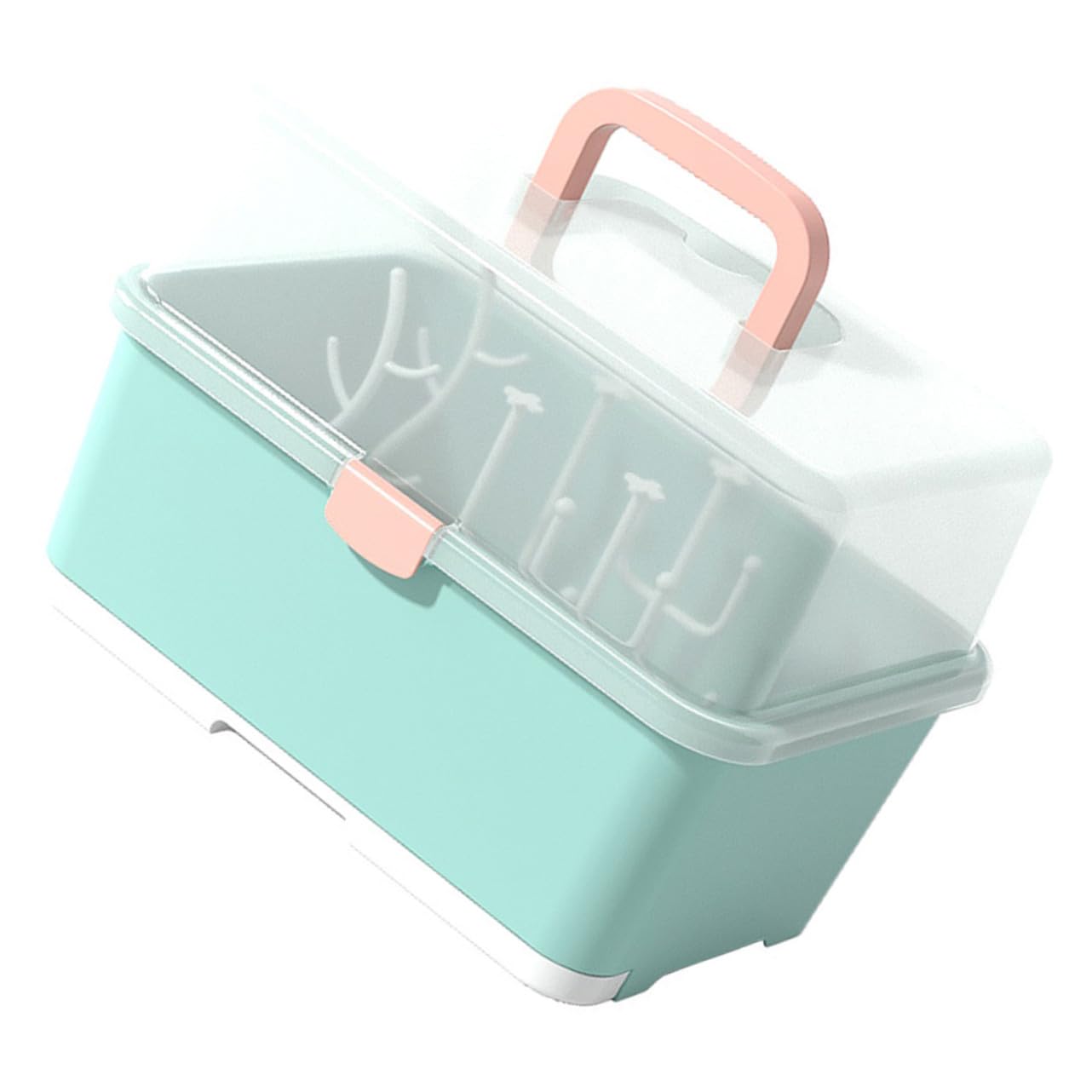 Hohopeti Babynahrungsflaschen Trockengestell mit Deckel Küchenorganizer für Babyflaschen und Zubehör Aufbewahrungsbox mit Abtropfschale Praktischer Flaschenhalter für Stillzubehör Grün