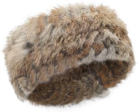 ZLYC Women Faux Fur Headband Stretchy Winter Furry Earwarmer Earmuffs for Cold Weather(Floral Beige)