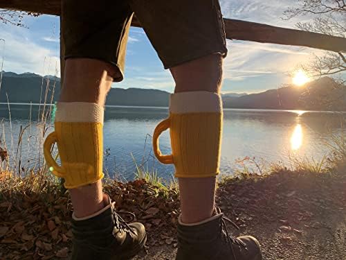 Wadlmaß - Original Bavarian Beer Socks with Handle, yellow, One Size
