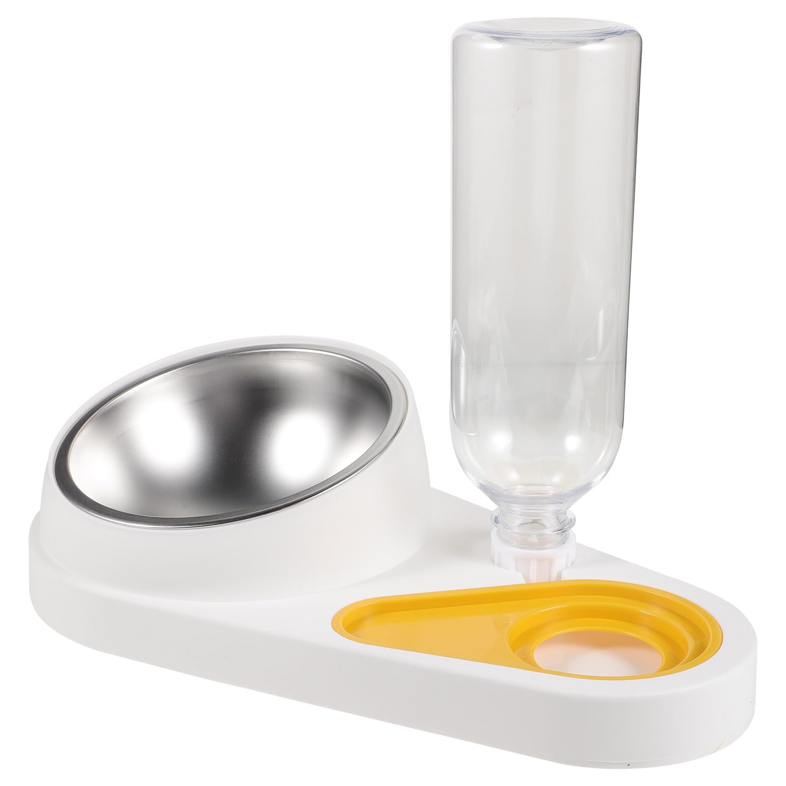 Automatic PET Feeder and Water Bowl, Convenient Fill Plastic White