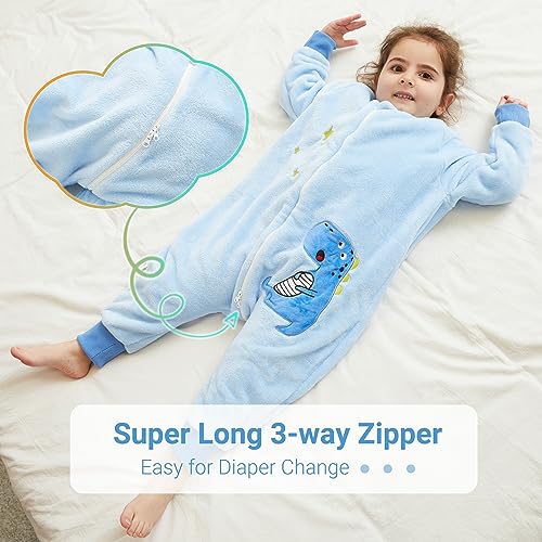 Image of MICHLEY Baby Sleeping Bag Sack Flannel Wearable Blankets Pajamas 1-6Years | Flannel,Unisex Pajamas, Long Sleeve,Zipper, For Autumn Winter,Suitable Girls And Boys,Warm & Breathable