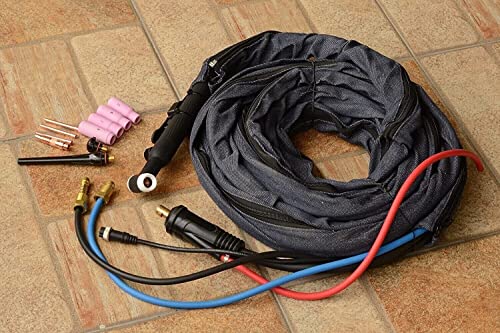 Wp-18Fv-25 Wp18Fv Tig Welding Torch Complete With Flexible & Gas Valve Head Water Cooled 350Amp 25Feet 7.6M #TOP1