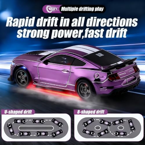Image of Jack Royal GTR Tokyo Drift 1:43 Scale Drift Rc Car | 15Kmph Speed, Proportional Steering Gear with Head Light 4 Wheel Drive Boost Mode Long Range Remote Control Racing Car (Mustan Gt)