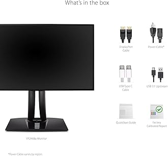 Viewsonic Photo & Video Editing & Graphic Design Monitor, Black, Vp2468A