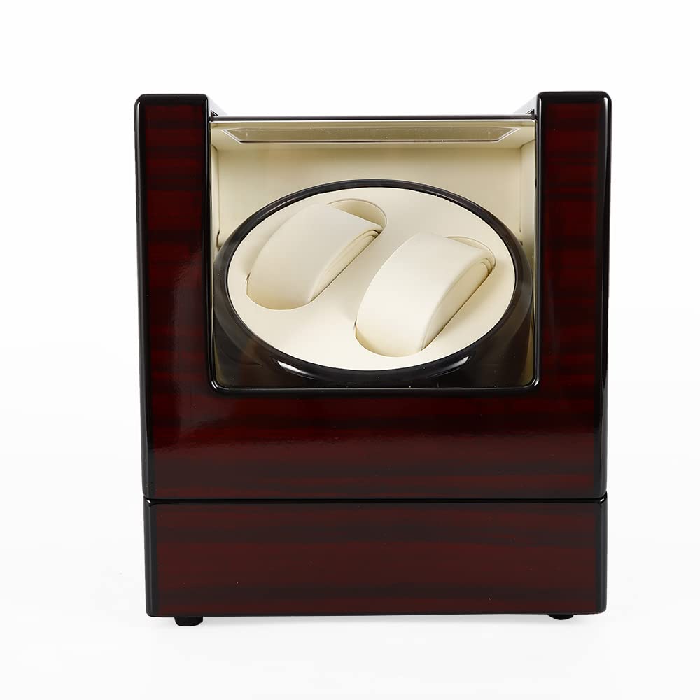 Automatikuhren Uhrenbeweger, Uhrenbox Watch Winder Mute für Uhren Luxuriöser Uhrenwender Aufbewahrung Aufbewahrungs Vitrine Glasdeckel, Batteriebetrieb oder Netzteil mit Samtfutter