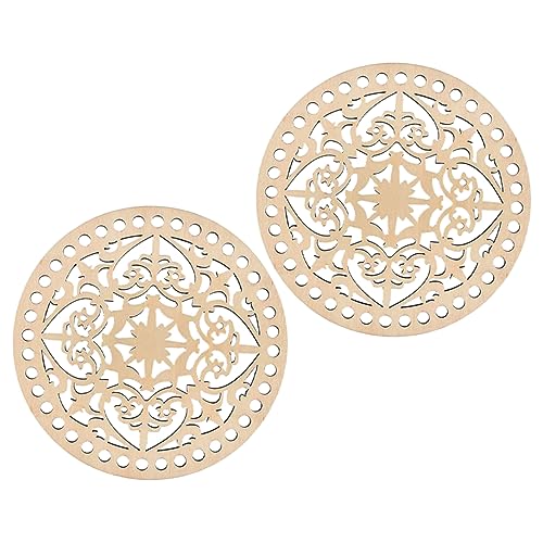 KALLORY 2Pcs Wooden for DIY Projects Shaping Blank for Knitting Crochet Durable Material for Crafting Bags Home Decor