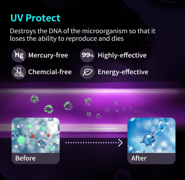 Miniatura 4 de TOKIT Filtro de agua de ósmosis inversa UV, sistema de filtro de agua mineral alcalino para debajo del fregadero, filtración RO sin tanque, 600 GPD