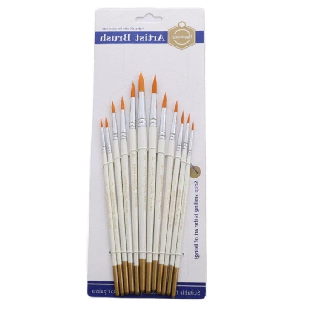 48-teiliges Acryl-Pinsel-Set – 6 Farben, Flach & Rund, Nylonborsten, Für Schule, Hobby & Gesichtsbemalung