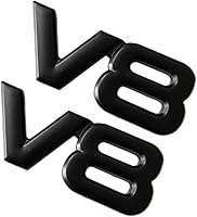 Vista 3 de 2 piezas de emblema de metal cromado V8 3D para camión, calcomanía autoadhesiva universal para automóvil (negro)