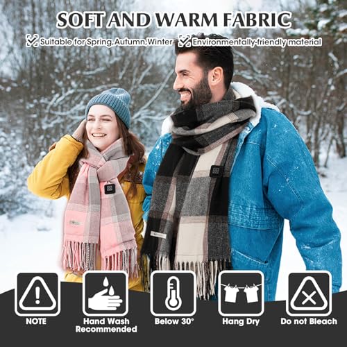 MuroMucci Heated Scarf for Women Rechargeable Neck Warmer, Scarves for Men Winter Warm Intelligent Electric Heating Scarf(grey)