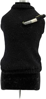 Trilly Tutti Brilli wandy Todos Brille Jersey de Lana con Placa Aguja de Seguridad Decorado de Lana, Color Negro, L – 1 Producto